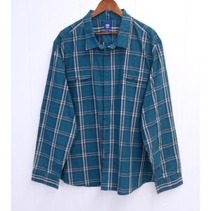 Route 66 Mens 4XL Green Plaid Short‎ Sleeve Button Up Casual Shirt / #1035